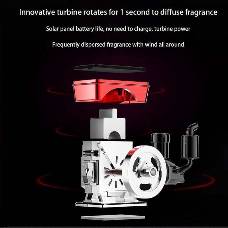 Diffuseur d'aromathérapie solaire à rotation automatique pour voiture