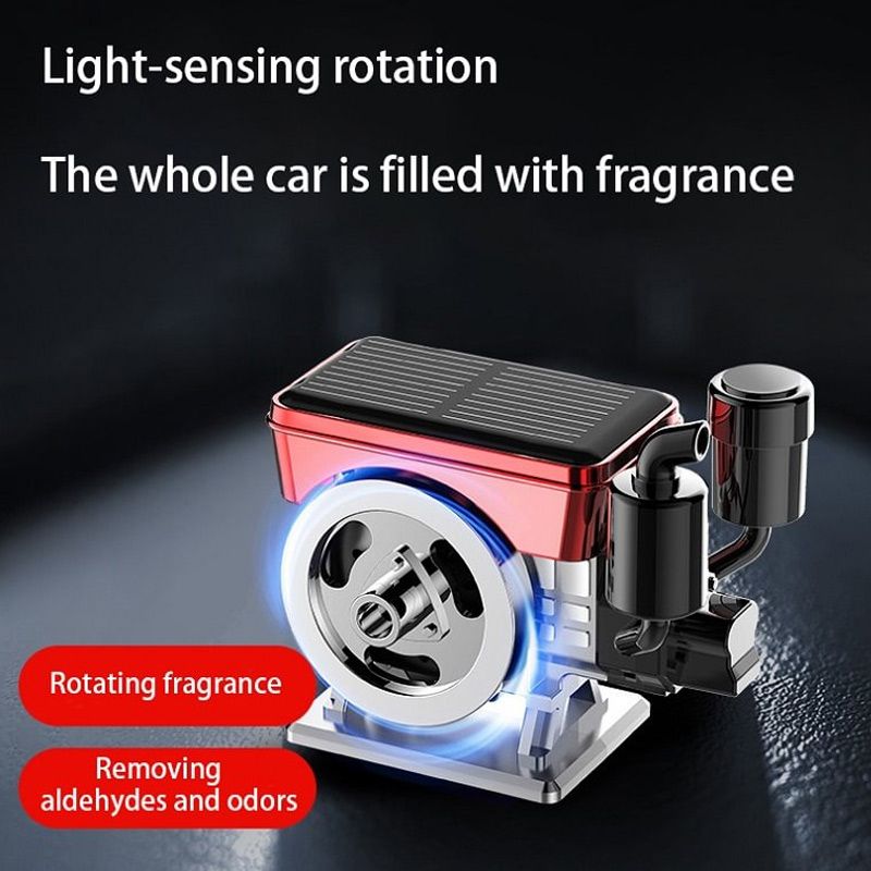 Diffuseur d'aromathérapie solaire à rotation automatique pour voiture