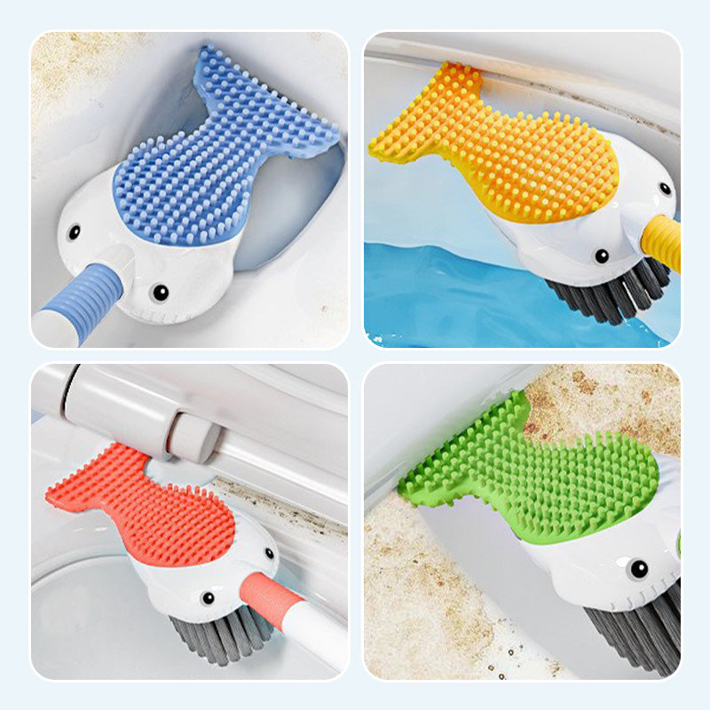 Wall-mounted suction cup toilet brush set