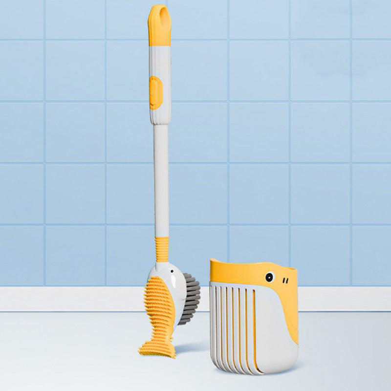 Wall-mounted suction cup toilet brush set