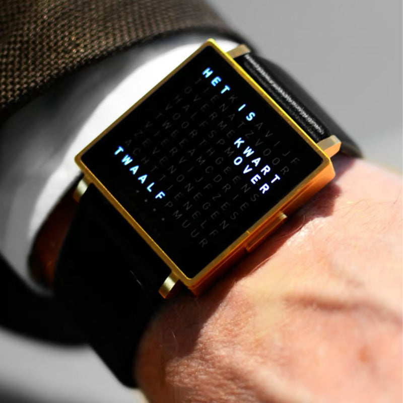 Men's Waterproof Square Electronic Watch with Steel Strap