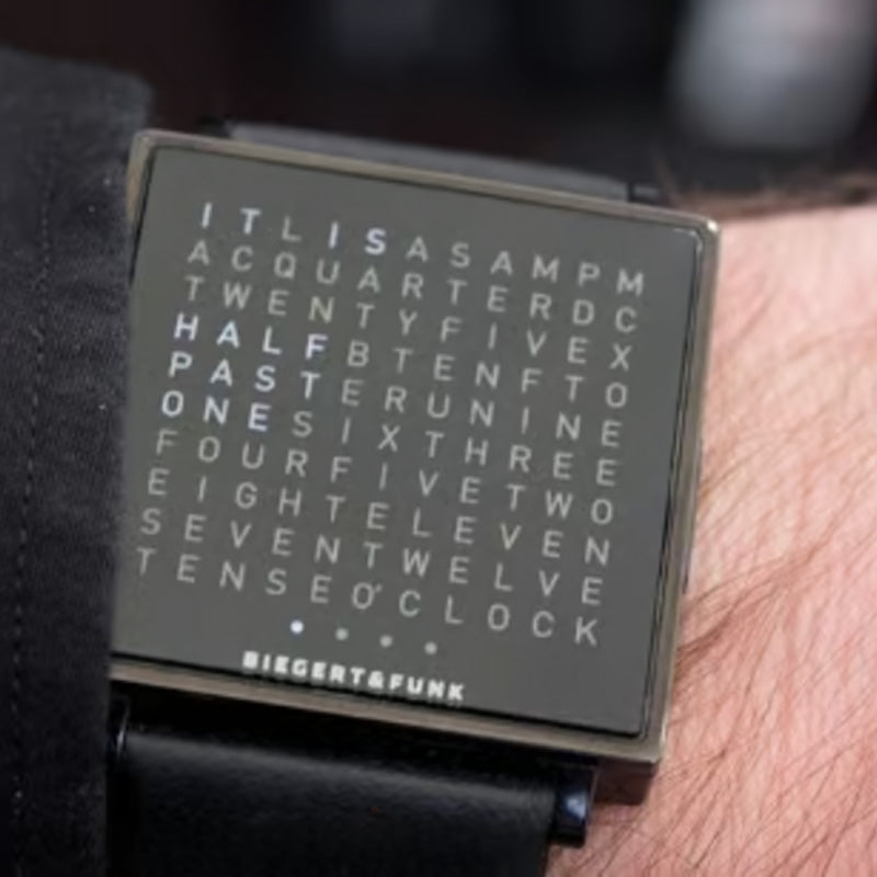 Men's Waterproof Square Electronic Watch with Steel Strap