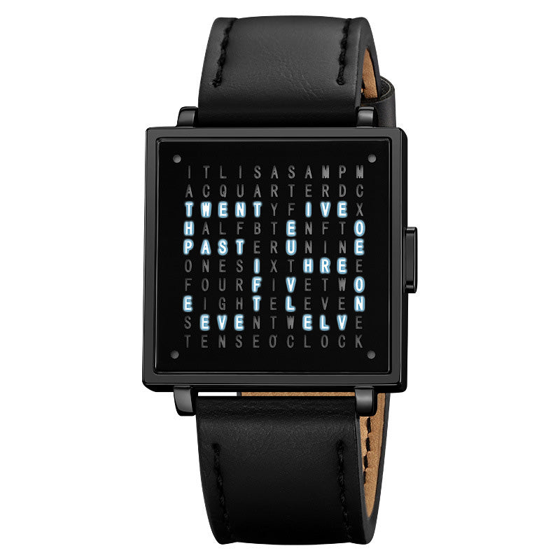 Men's Waterproof Square Electronic Watch with Steel Strap