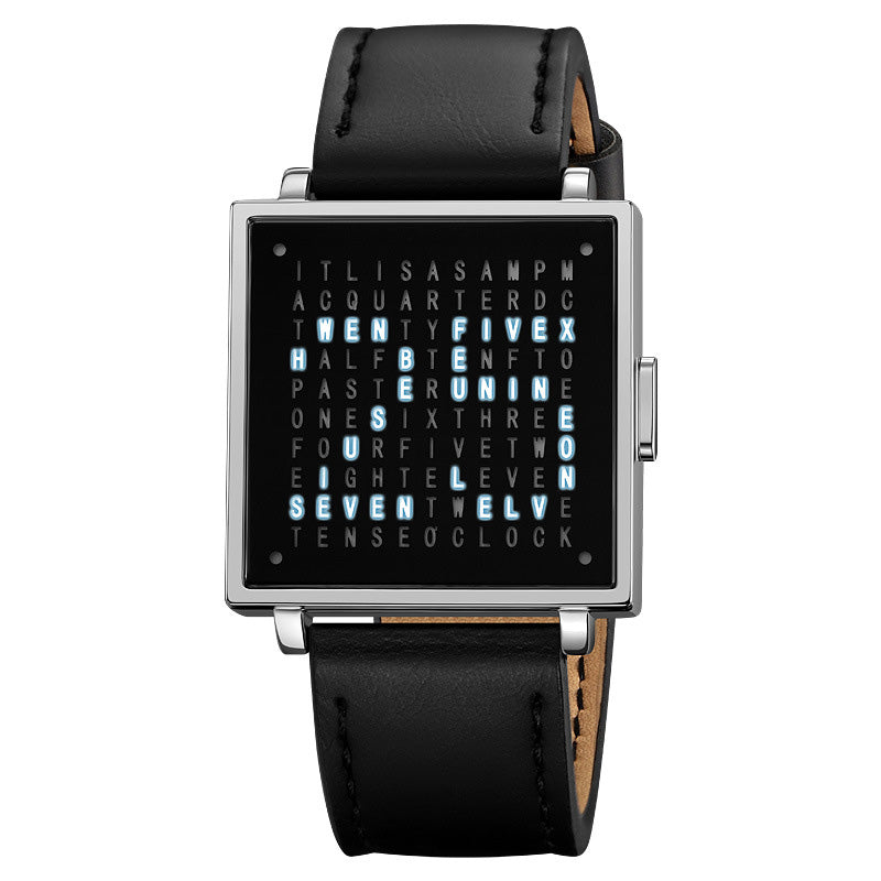 Men's Waterproof Square Electronic Watch with Steel Strap