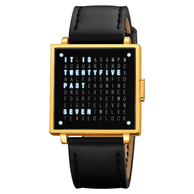 Men's Waterproof Square Electronic Watch with Steel Strap