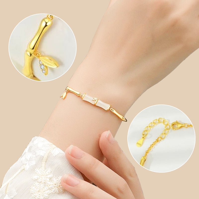 Bracelet en bambou pour femme avec chaîne élégante