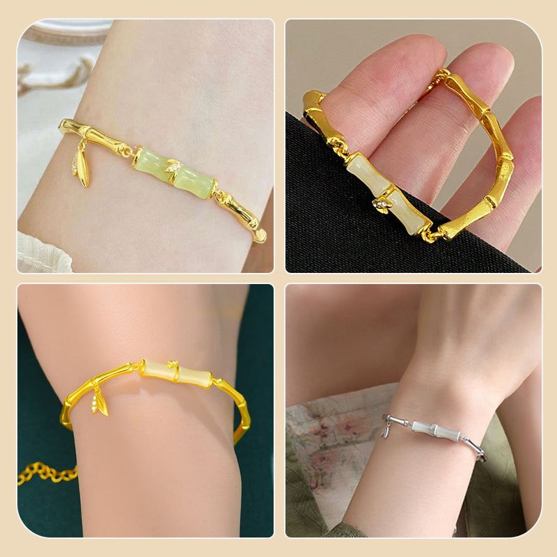 Bracelet en bambou pour femme avec chaîne élégante