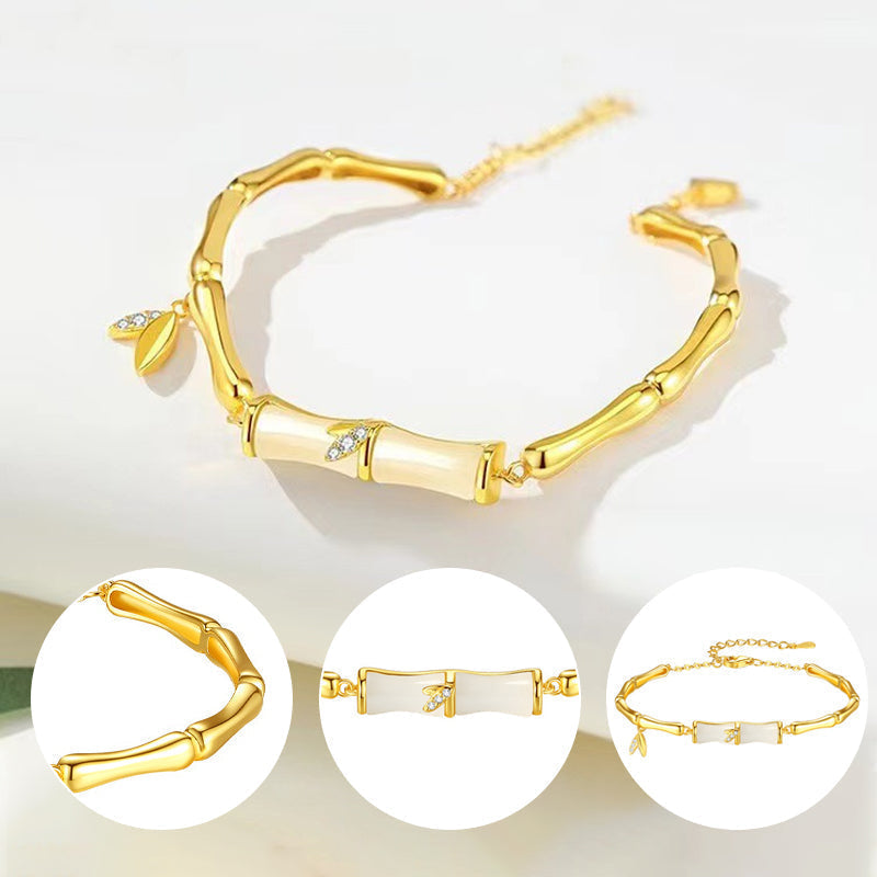 Bracelet en bambou pour femme avec chaîne élégante