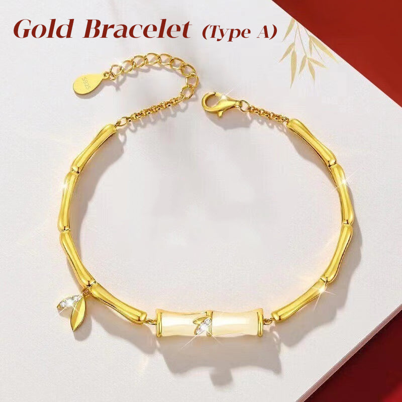 Bracelet en bambou pour femme avec chaîne élégante