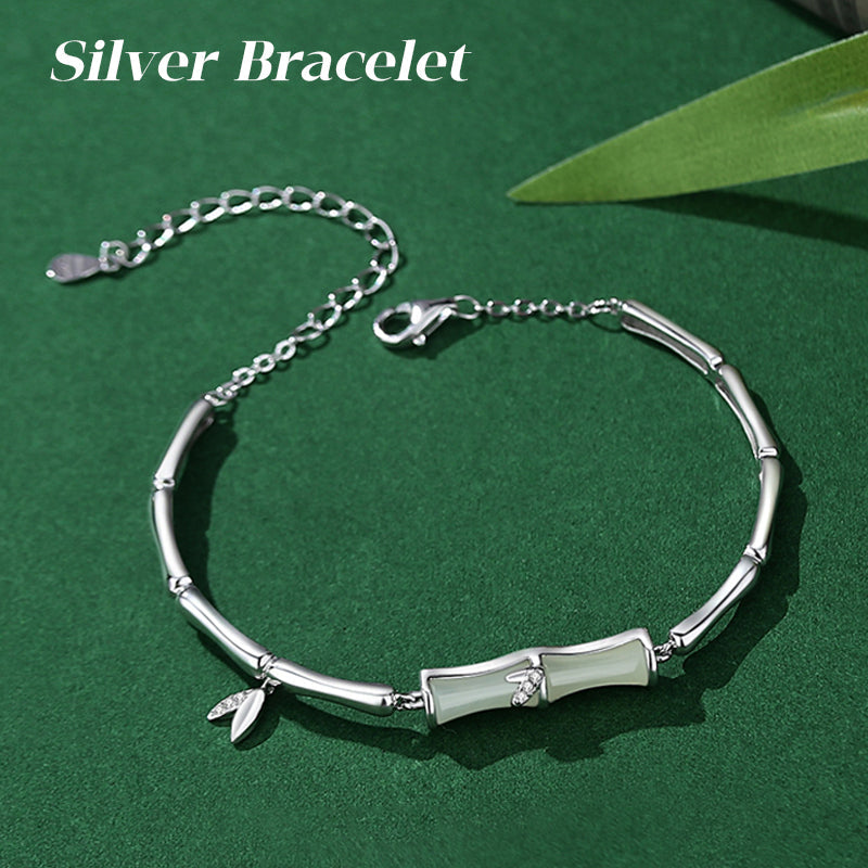 Bracelet en bambou pour femme avec chaîne élégante