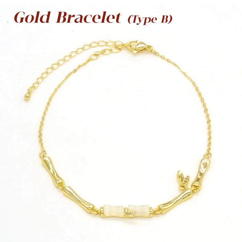 Bracelet en bambou pour femme avec chaîne élégante