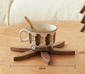 Christmas Tree Shaped Solid Wood Coasters Insulated Coasters