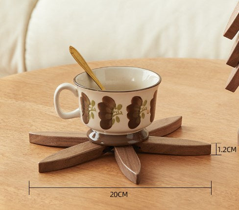 Christmas Tree Shaped Solid Wood Coasters Insulated Coasters