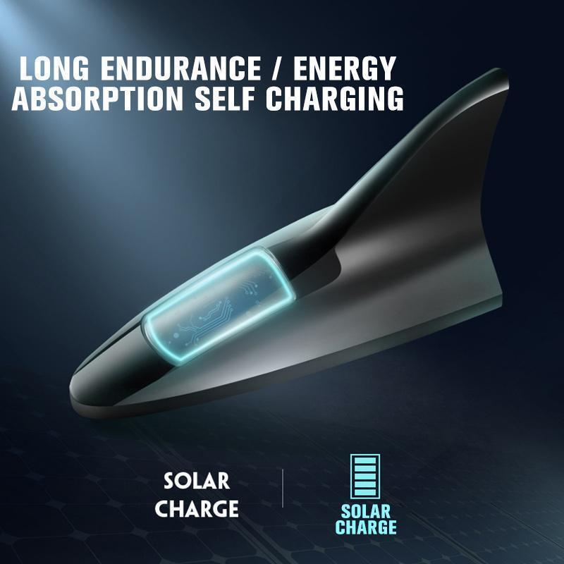 Lampe torche LED énergie solaire pour voiture avec antenne de toit en aileron de requin