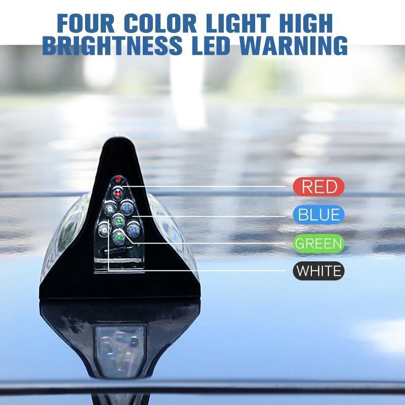 Lampe torche LED énergie solaire pour voiture avec antenne de toit en aileron de requin