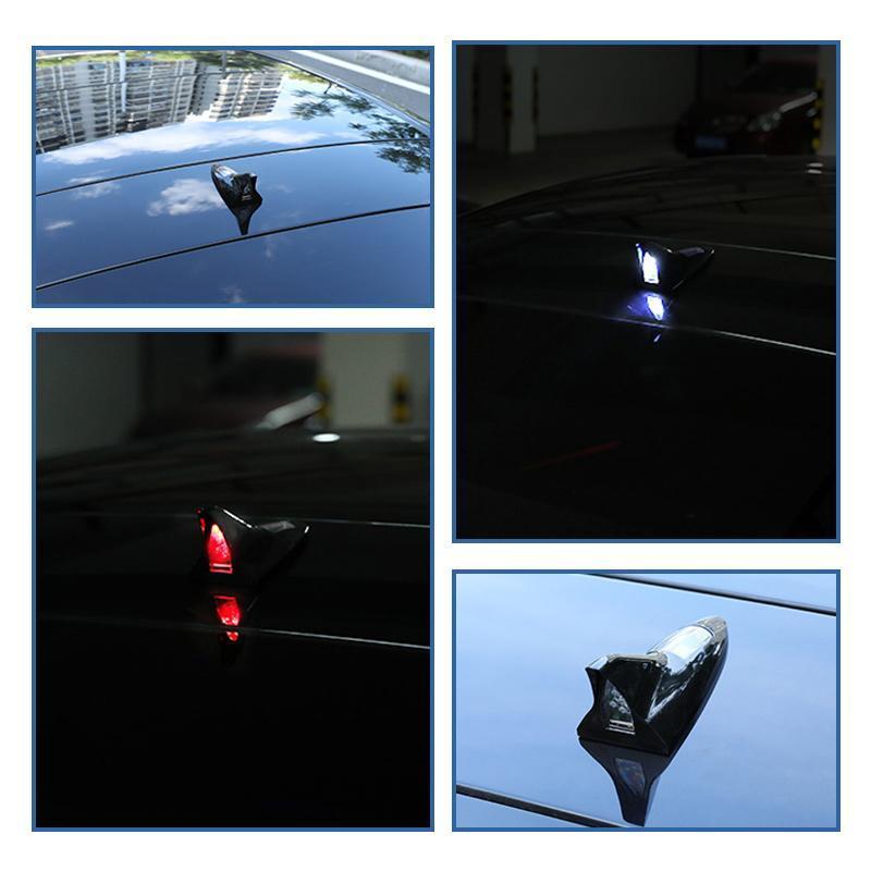 Lampe torche LED énergie solaire pour voiture avec antenne de toit en aileron de requin