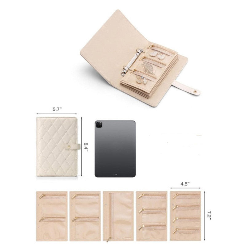 Achetez-en 2, le 3e est offert : élégant sac de rangement à carreaux pour bijoux, à emporter partout.