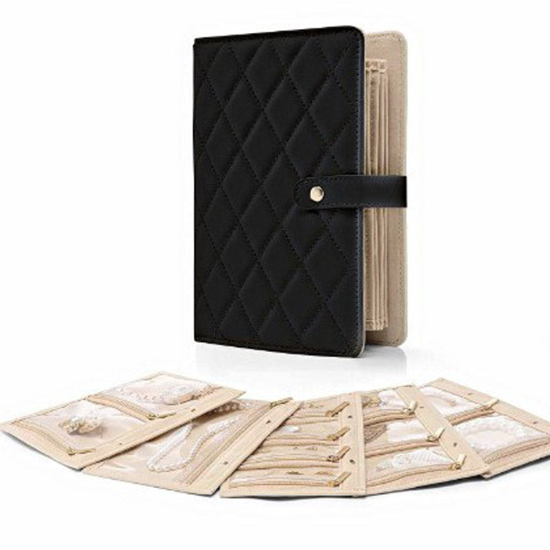 Achetez-en 2, le 3e est offert : élégant sac de rangement à carreaux pour bijoux, à emporter partout.