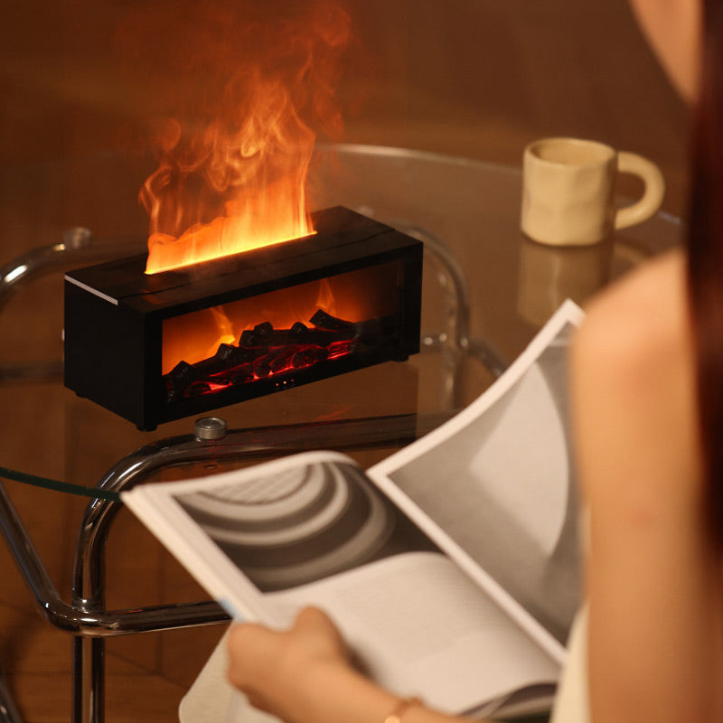 DE RÉDUCTION - Diffuseur d'Humidité avec Flamme de Cheminée - 7 Couleurs LED et Télécommande, Ambiance Apaisante pour Maison/Bureau