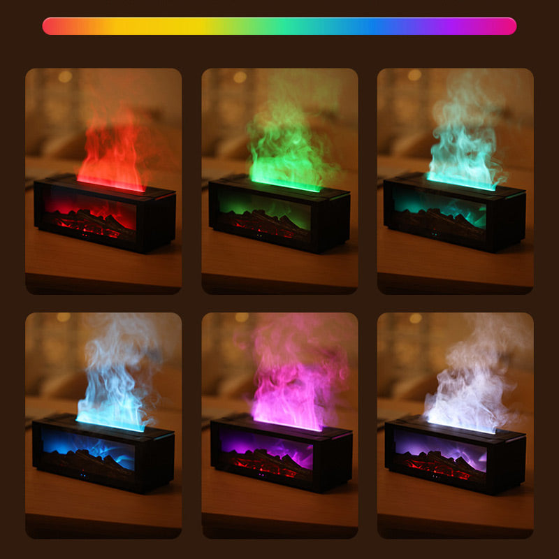 DE RÉDUCTION - Diffuseur d'Humidité avec Flamme de Cheminée - 7 Couleurs LED et Télécommande, Ambiance Apaisante pour Maison/Bureau