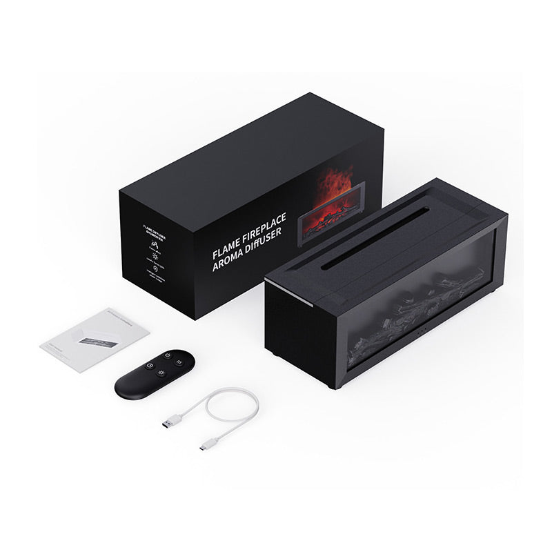 DE RÉDUCTION - Diffuseur d'Humidité avec Flamme de Cheminée - 7 Couleurs LED et Télécommande, Ambiance Apaisante pour Maison/Bureau