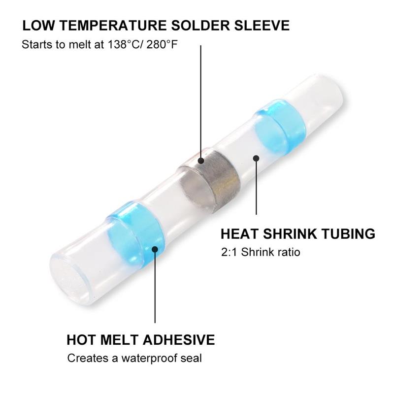 Kit de connecteurs à souder étanches Solderstick IP67, 4 tailles de câbles, 3 étapes faciles, pour câblage auto/bateau/électronique