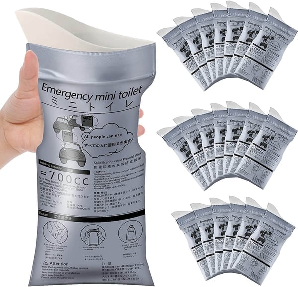 Réduction Sac portable 700 ml : étanche, anti-déversement, neutralise les odeurs. Idéal pour voyages, camping, urgences. Hygiénique et discret. Fini le stress en déplacement !