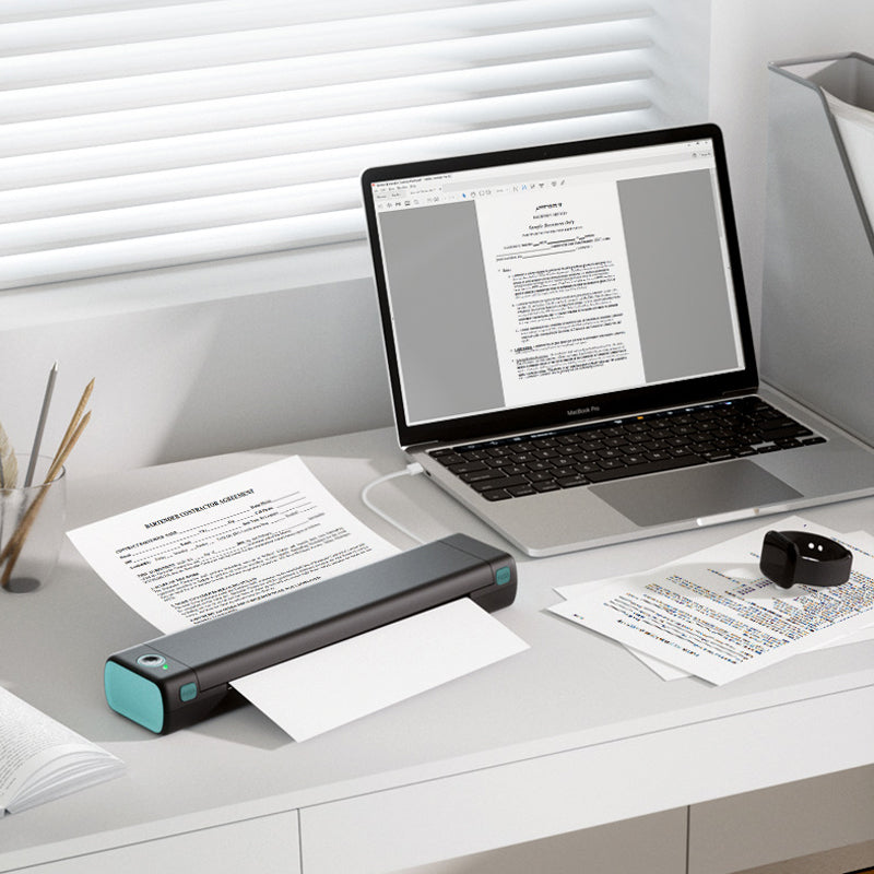 Imprimante thermique portable D810 Bluetooth sans encre, compatible iOS et Android, compacte et légère