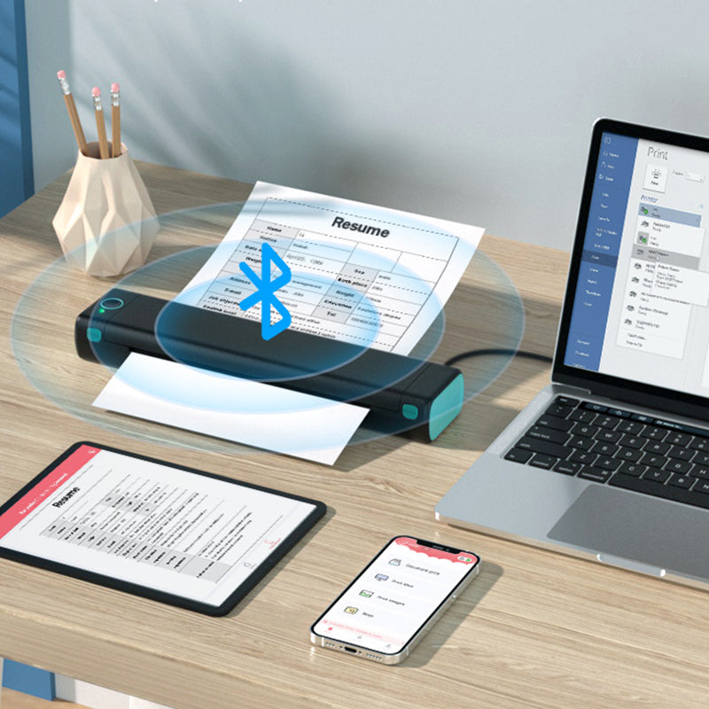 Imprimante thermique portable D810 Bluetooth sans encre, compatible iOS et Android, compacte et légère