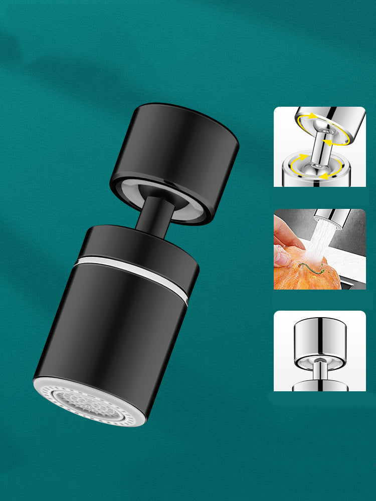 Robinet pivotant à 360° pour évier de cuisine - Tête de robinet double fonction et pulvérisateur 2 jets