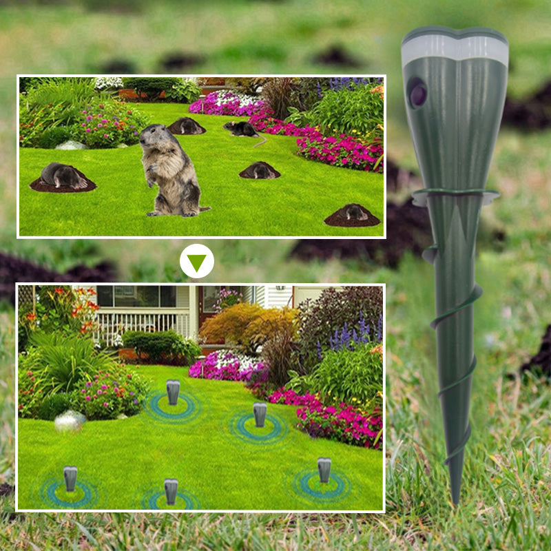 Spring: 50% discount Screw-in, waterproof and solar-powered mole repellent for outdoor use