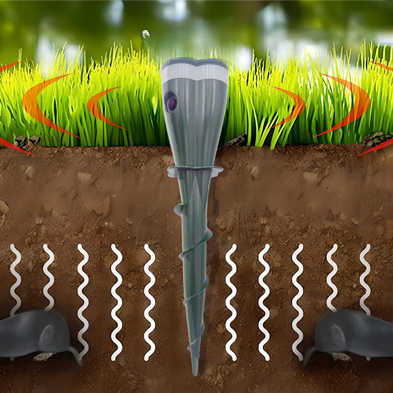 Spring: 50% discount Screw-in, waterproof and solar-powered mole repellent for outdoor use
