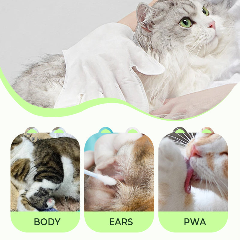 Lingettes nettoyantes sans rinçage pour animaux de compagnie