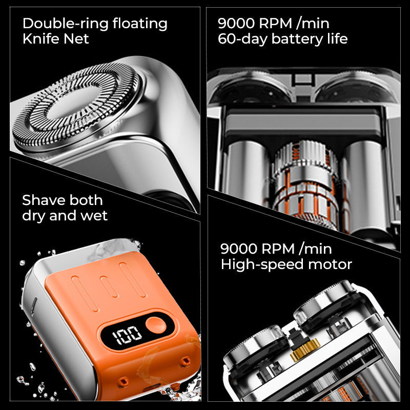 Mini rasoir électrique rotatif portable pour hommes