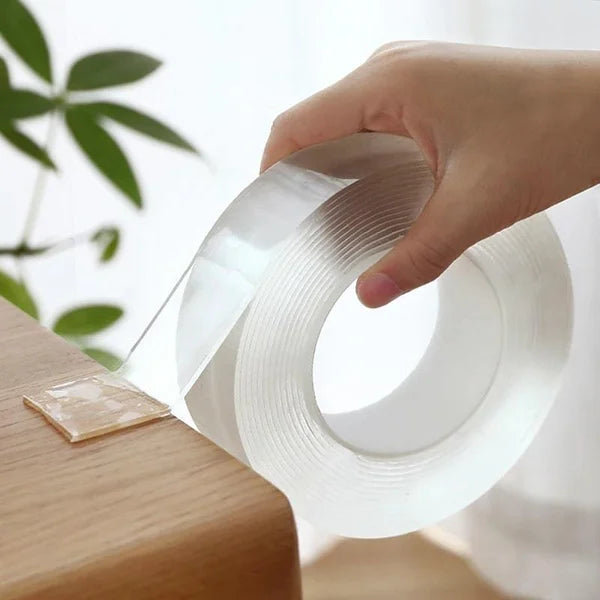 Ruban nano-magique transparent sans trace, adhésif double face réutilisable