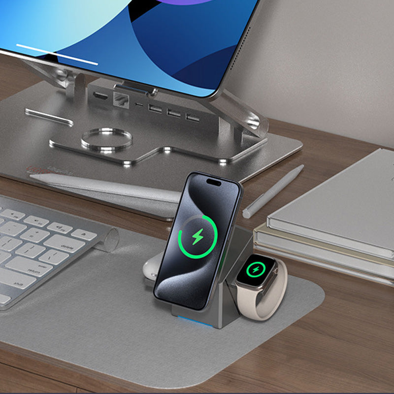 Offre spéciale - Station de recharge magnétique sans fil pliable 3 en 1