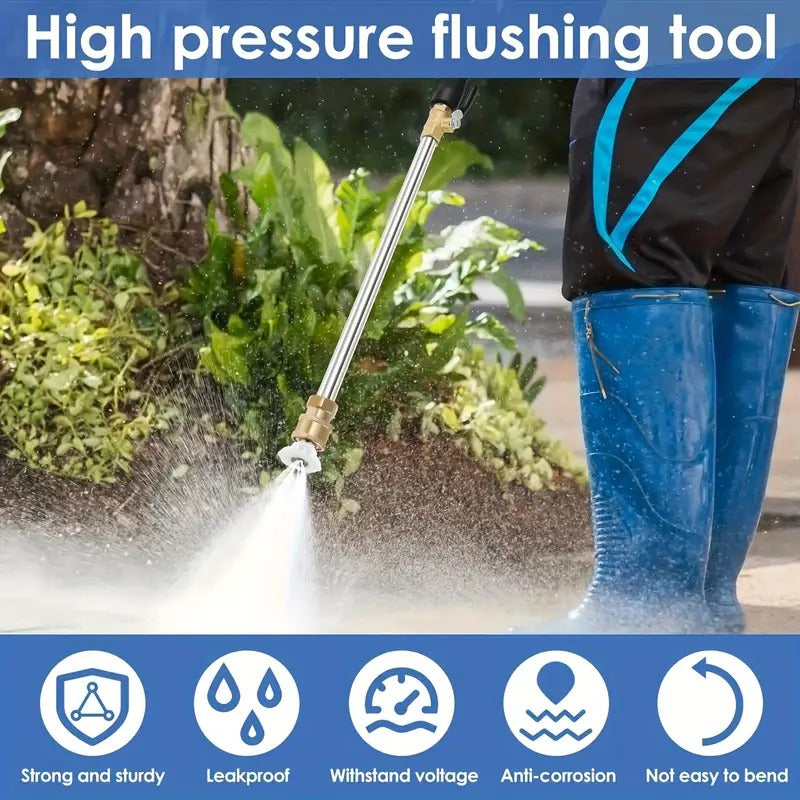 Pistolet à eau haute pression avec 3 buses interchangeables, alliage d'aluminium et laiton (nettoyage voiture et jardin)