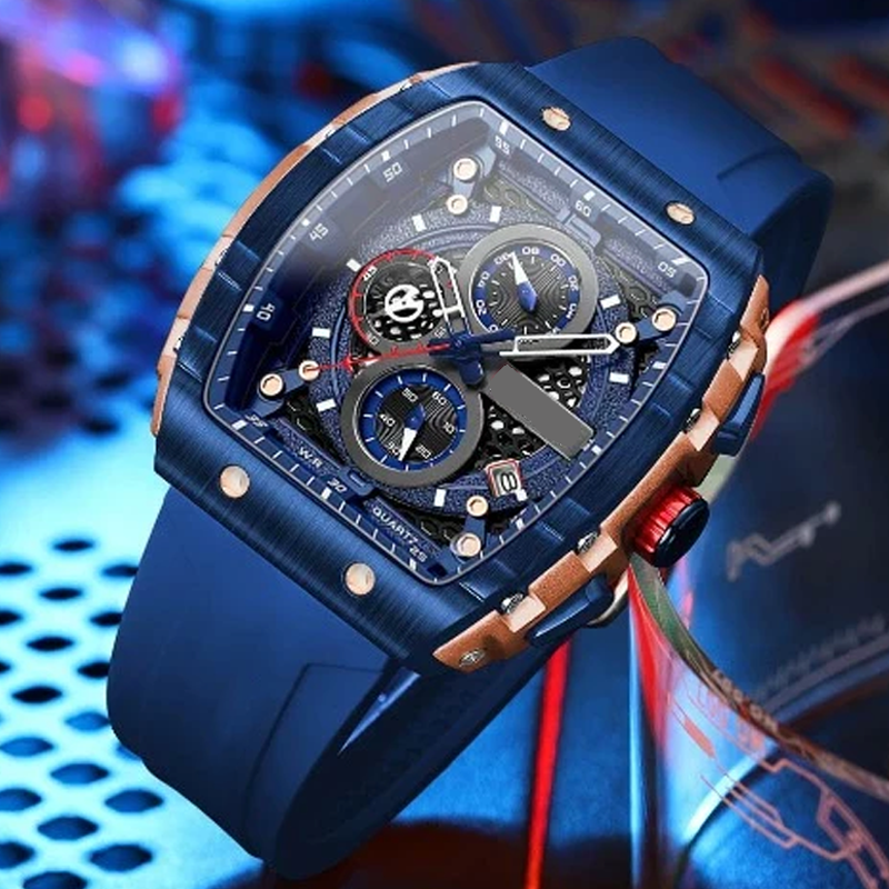 LIVRAISON GRATUITE Montre quartz multifonctionnelle pour hommes au style cyberpunk et futuriste