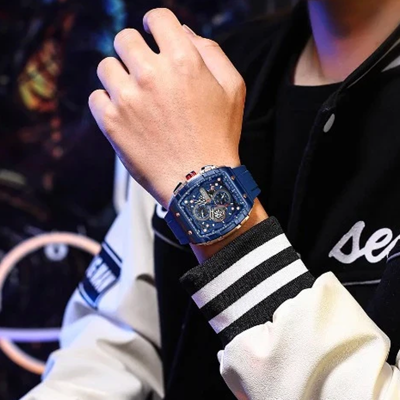 LIVRAISON GRATUITE Montre quartz multifonctionnelle pour hommes au style cyberpunk et futuriste