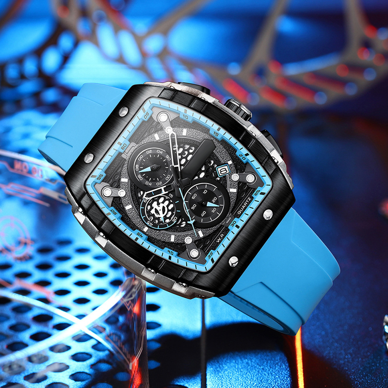 LIVRAISON GRATUITE Montre quartz multifonctionnelle pour hommes au style cyberpunk et futuriste