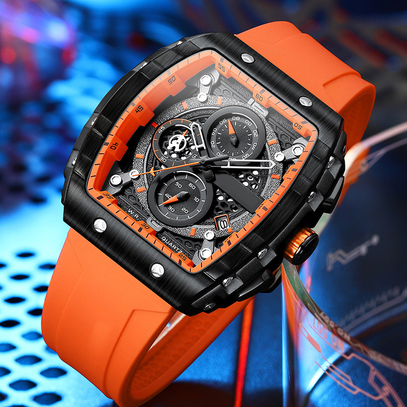 LIVRAISON GRATUITE Montre quartz multifonctionnelle pour hommes au style cyberpunk et futuriste