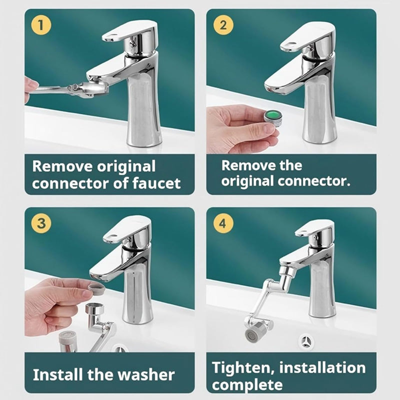 Adaptateur de robinet anti-éclaboussures 1440 et pivotant dans toutes les directions