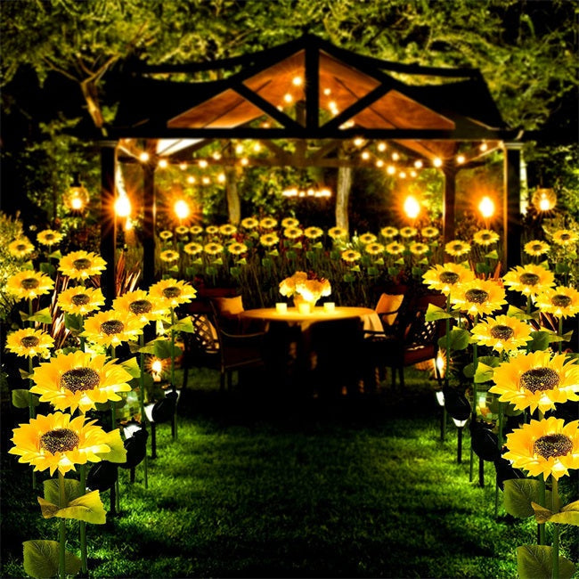 Jusqu'à 50 % de réduction sur la Lampe Solaire Tournesol de Jardin, éclairage LED, Design Réaliste, 8h d'Autonomie