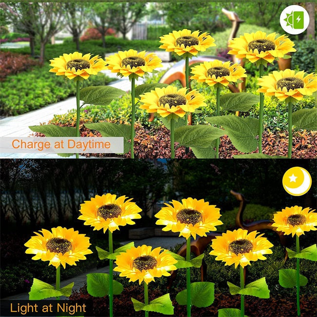 Jusqu'à 50 % de réduction sur la Lampe Solaire Tournesol de Jardin, éclairage LED, Design Réaliste, 8h d'Autonomie