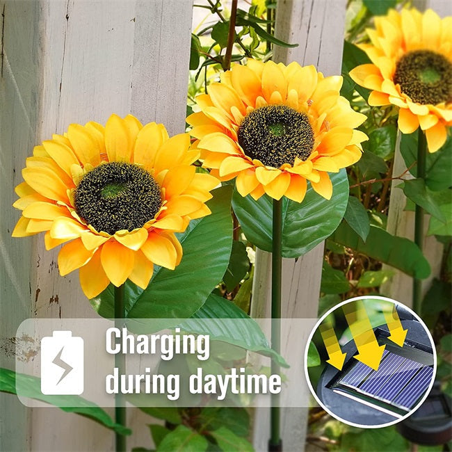 Jusqu'à 50 % de réduction sur la Lampe Solaire Tournesol de Jardin, éclairage LED, Design Réaliste, 8h d'Autonomie