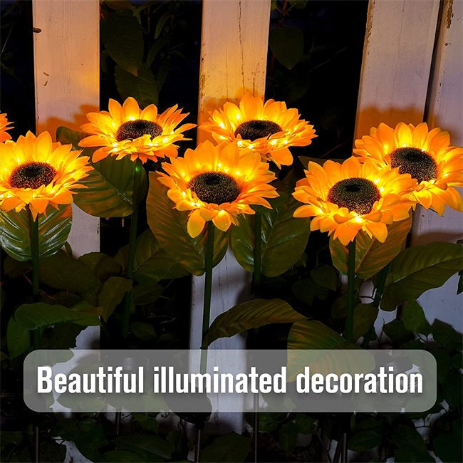 Jusqu'à 50 % de réduction sur la Lampe Solaire Tournesol de Jardin, éclairage LED, Design Réaliste, 8h d'Autonomie