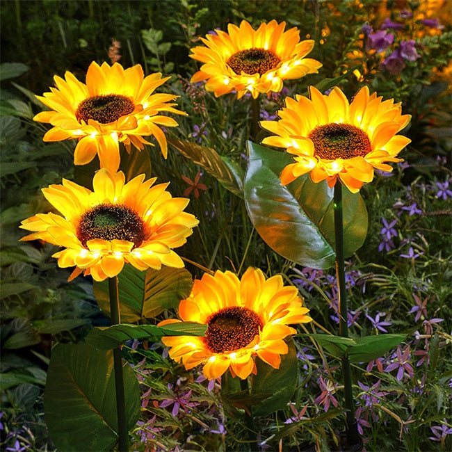 Jusqu'à 50 % de réduction sur la Lampe Solaire Tournesol de Jardin, éclairage LED, Design Réaliste, 8h d'Autonomie