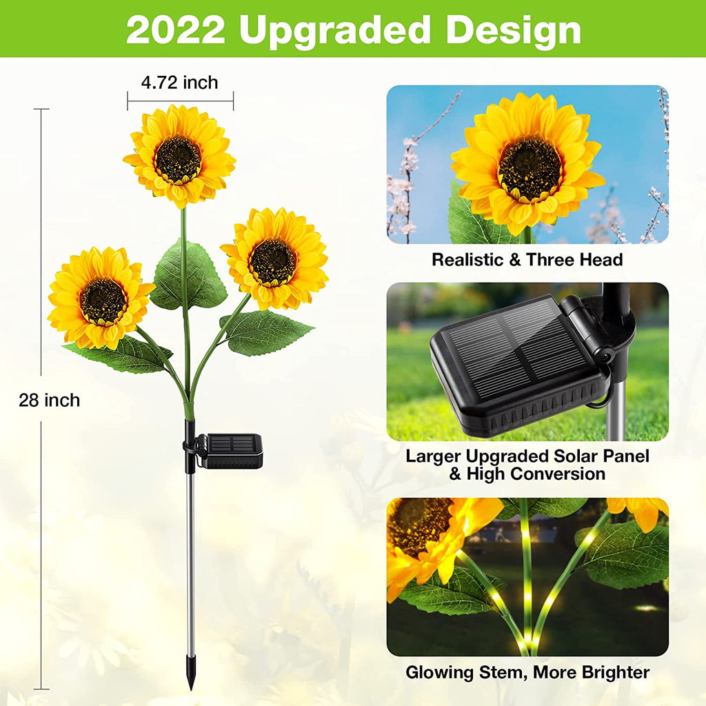Jusqu'à 50 % de réduction sur la Lampe Solaire Tournesol de Jardin, éclairage LED, Design Réaliste, 8h d'Autonomie