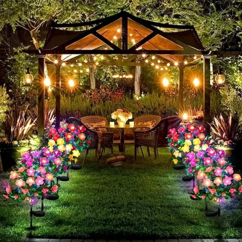 Offre à durée limitée : Lumière solaire de piquet de fleur d'azalée artificielle