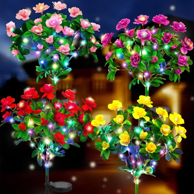 Offre à durée limitée : Lumière solaire de piquet de fleur d'azalée artificielle